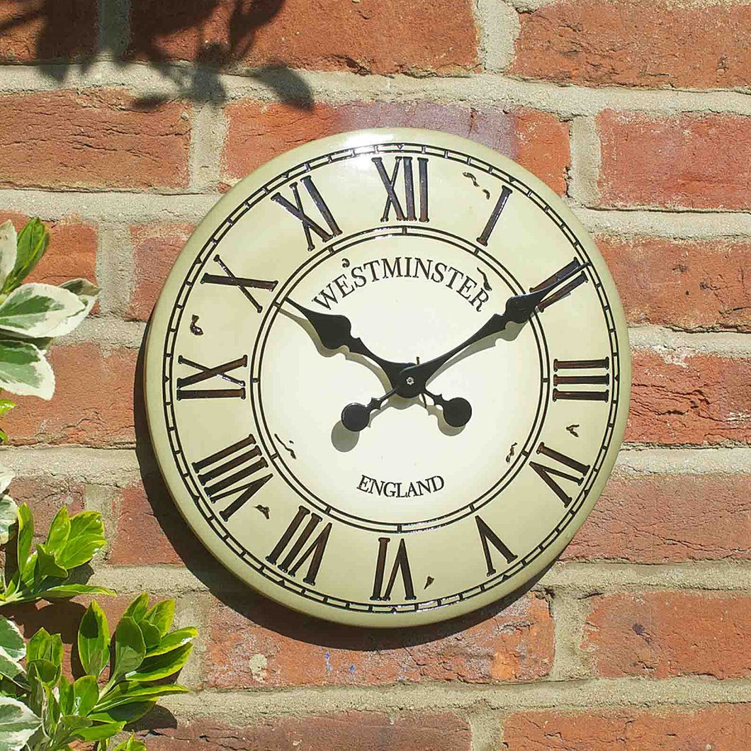 Westminster Cream Tower Wall Clock 12''