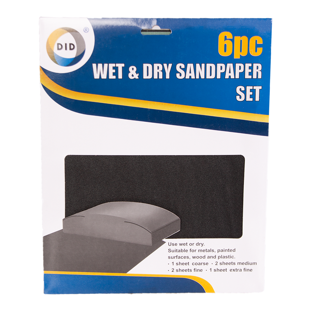 Wet & Dry Sandpaper Set 6pc