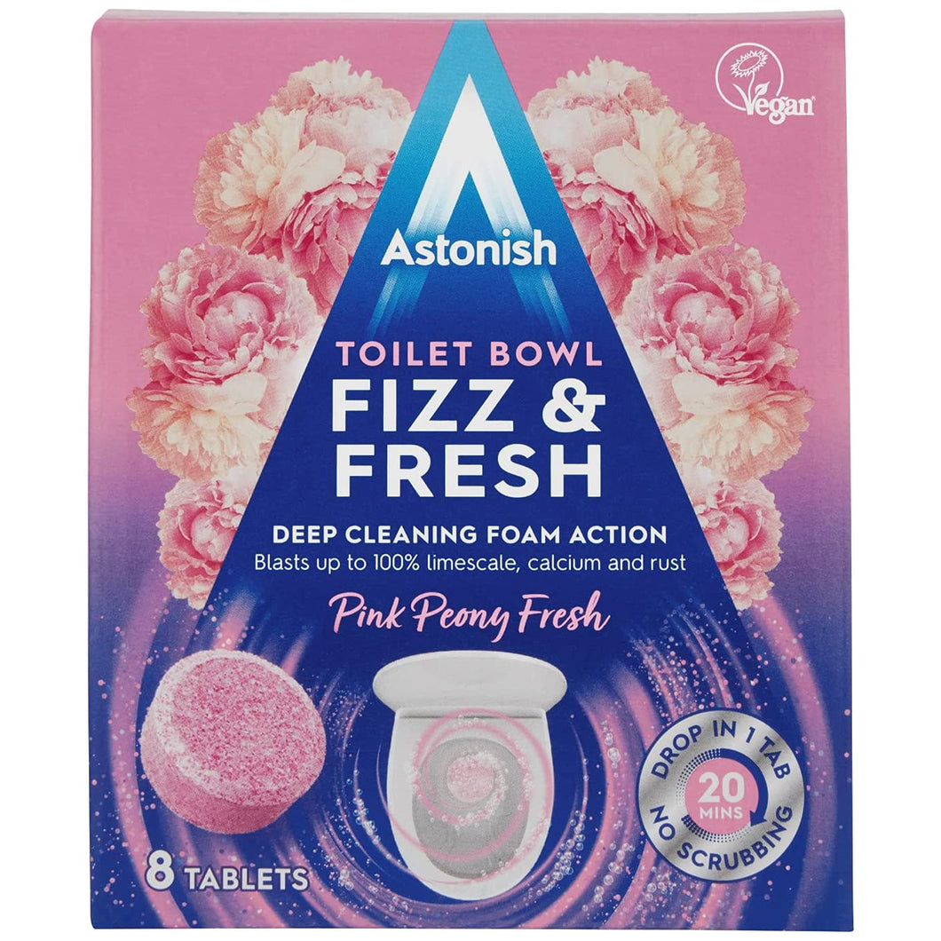 Astonish Toilet Bowl Fizz & Fresh Tabs Pink Peony Fresh 8pk