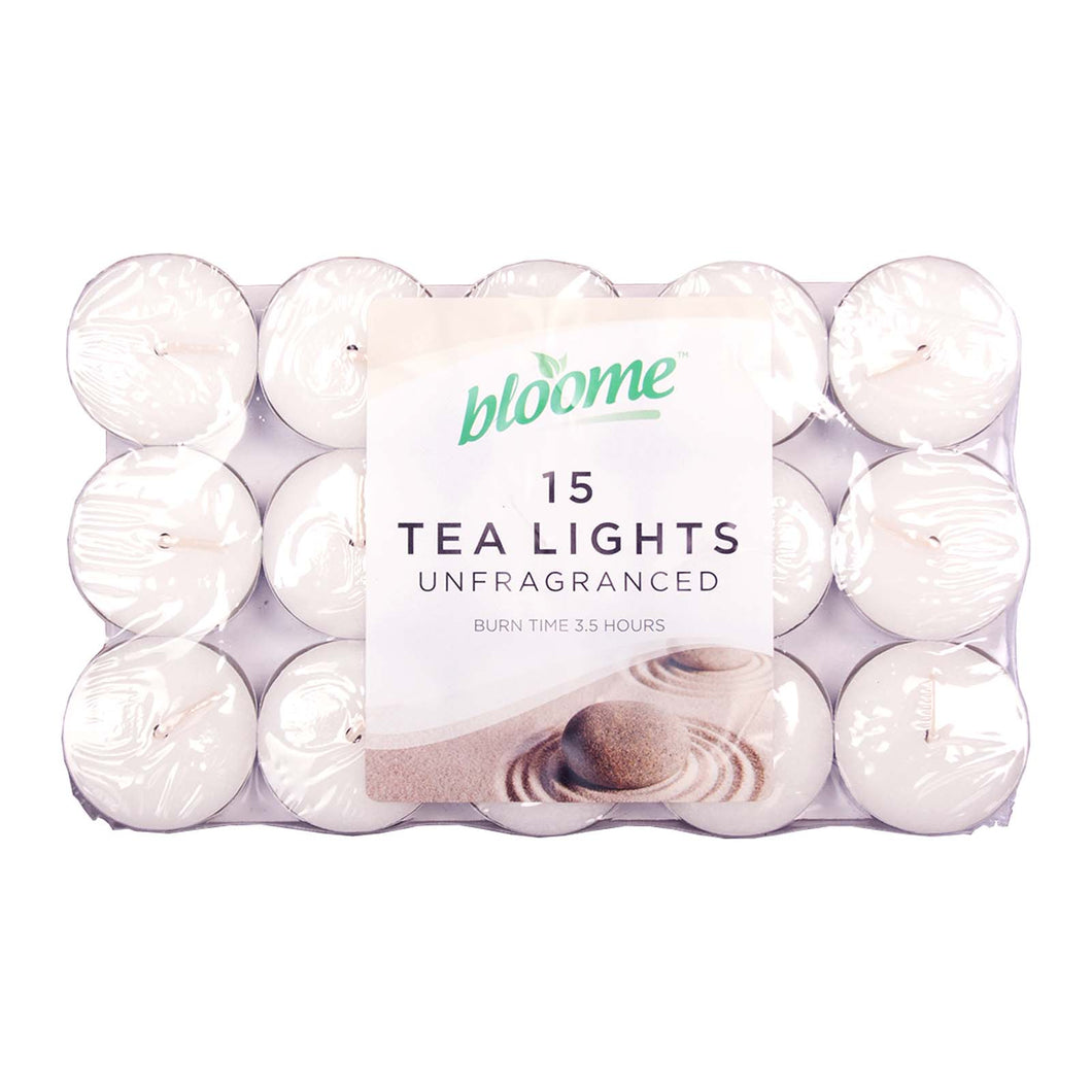 15 pack of unfragranced tea lights