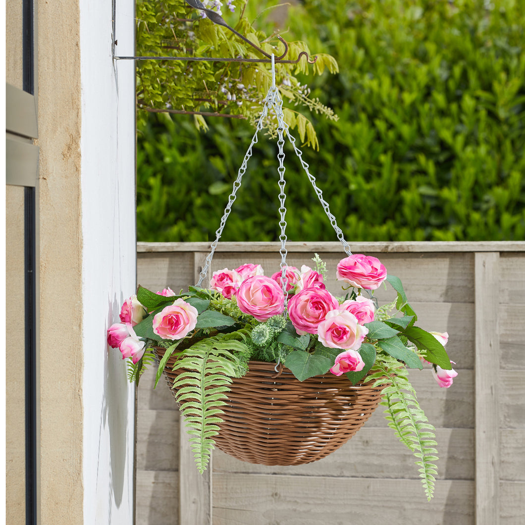 Smart Garden Pink Perfection Faux Easy Hanging Basket