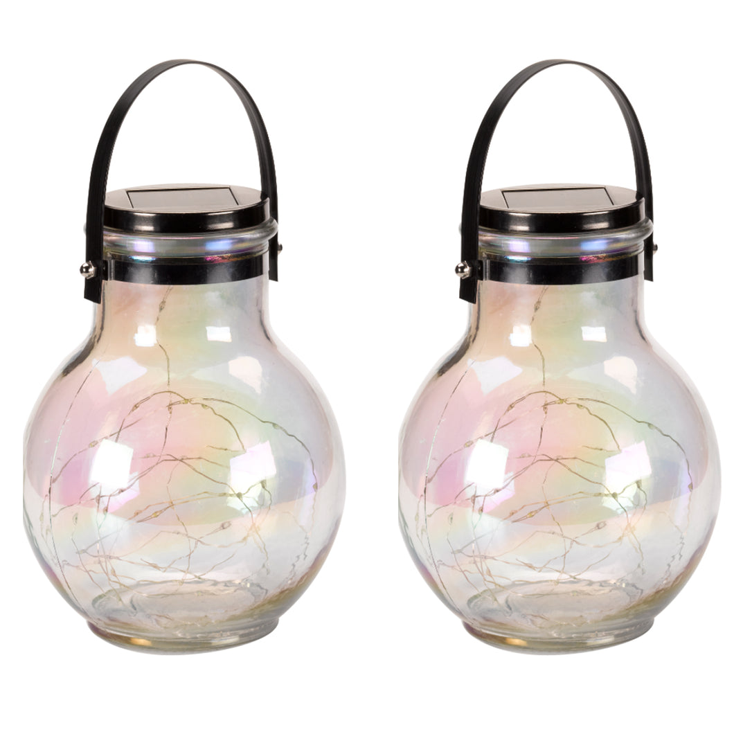 Smart Solar Set Of 2 Firefly Opal Lanterns