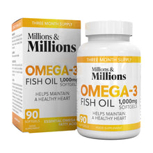 Load image into Gallery viewer, 90 omega-3 fish oil tablets
