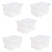 Load image into Gallery viewer, Wham Crystal Clear Storage Box With Lid 25L 5 Pack