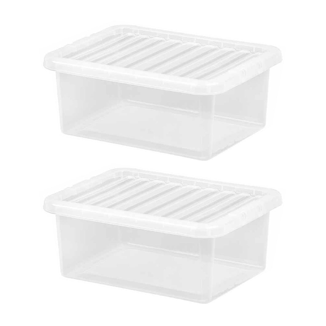 Wham Crystal 17 Litre Storage Box And Lid 2 Pack