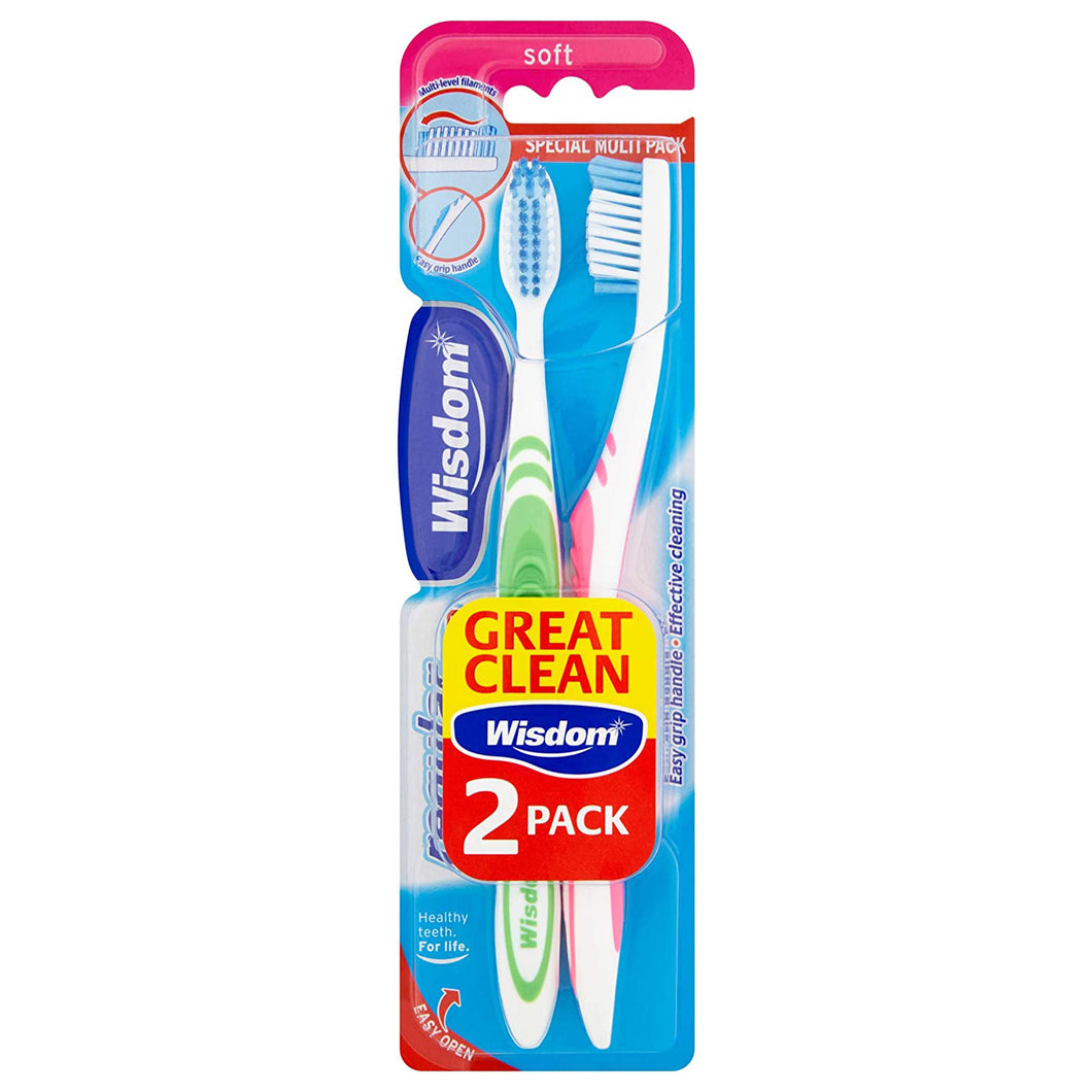 Wisdom Regular Plus Toothbrush Soft 2 Pack