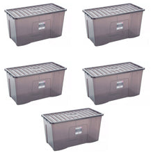 Load image into Gallery viewer, Wham Grey Storage Box With Lid 110L 5 Pack
