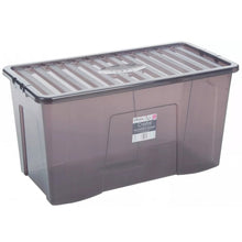 Load image into Gallery viewer, Wham Crystal Smoke Grey 110 Litre Storage Box And Lid
