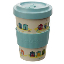 Load image into Gallery viewer, Bamboo Composite Screw Top Beach Hut Travel Mug
