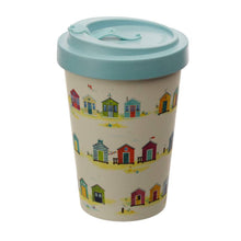 Load image into Gallery viewer, Bamboo Composite Screw Top Beach Hut Travel Mug
