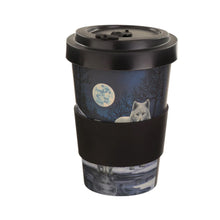 Load image into Gallery viewer, Bamboo Composite Winter Wolf Screw Top Travel Mug

