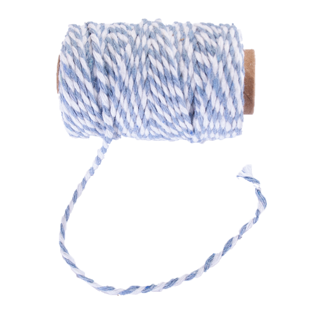 Habico Bakers Twine 2mm - Pale Blue & White