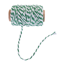 Load image into Gallery viewer, Habico Bakers Twine 2mm - Forest Green &amp; White
