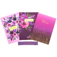 Load image into Gallery viewer, Design By Violet Wild Roses Lined Notebooks A4 3 Pack
