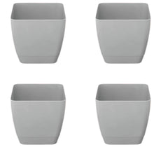 Load image into Gallery viewer, Whitefurze Grey 16cm Square Indoor Pot 4 Pack
