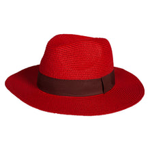 Load image into Gallery viewer, Black Ginger Red Foldable Panama Hat
