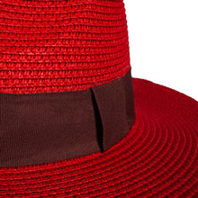 Load image into Gallery viewer, Black Ginger Red Foldable Panama Hat
