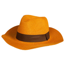Load image into Gallery viewer, Black Ginger Mustard Foldable Panama Hat
