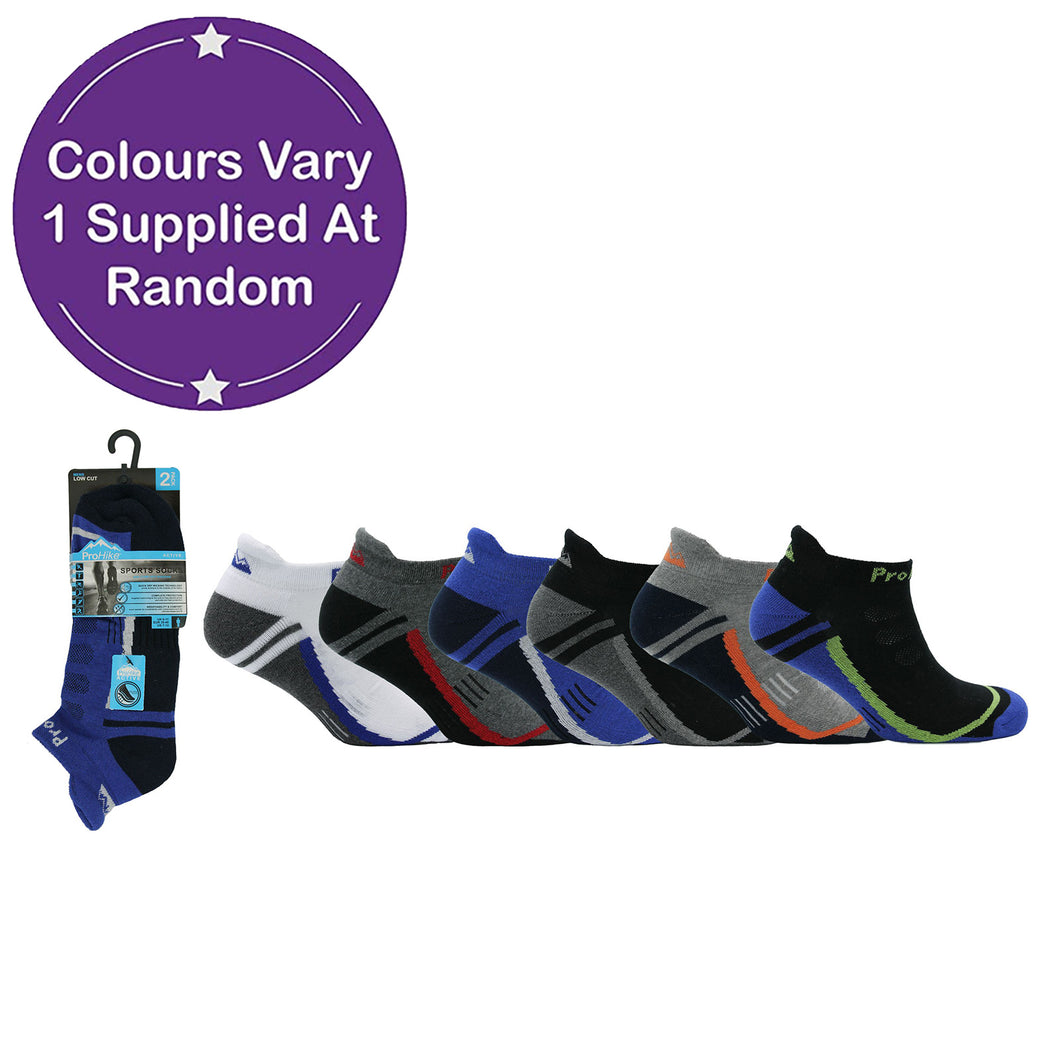 Men's Cushion Sole Trainer Socks 2 Pack Assorted