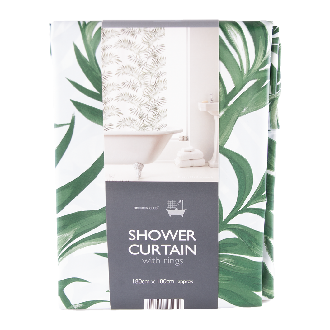 Country Club Shower Curtain 180cm - Leaf