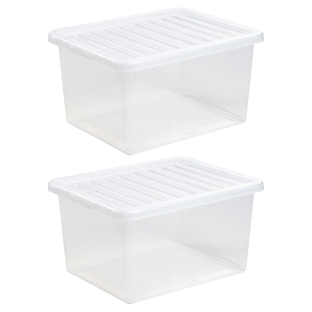 Wham Crystal 37 Litre Storage Box And Lid 2 Pack