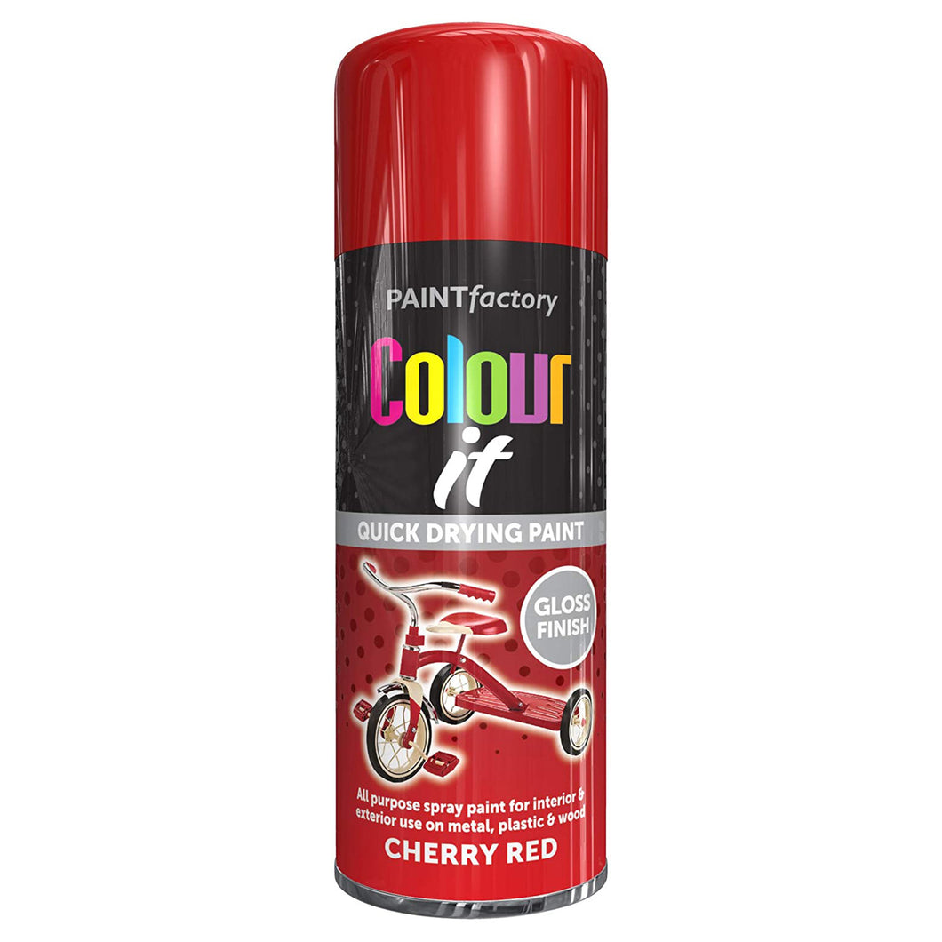 Colour It Spray Paint Jet Cherry Red Gloss 400ml