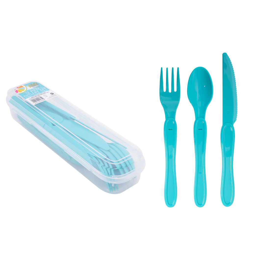 Bello Blue Plastic Cutlery Set 12pc