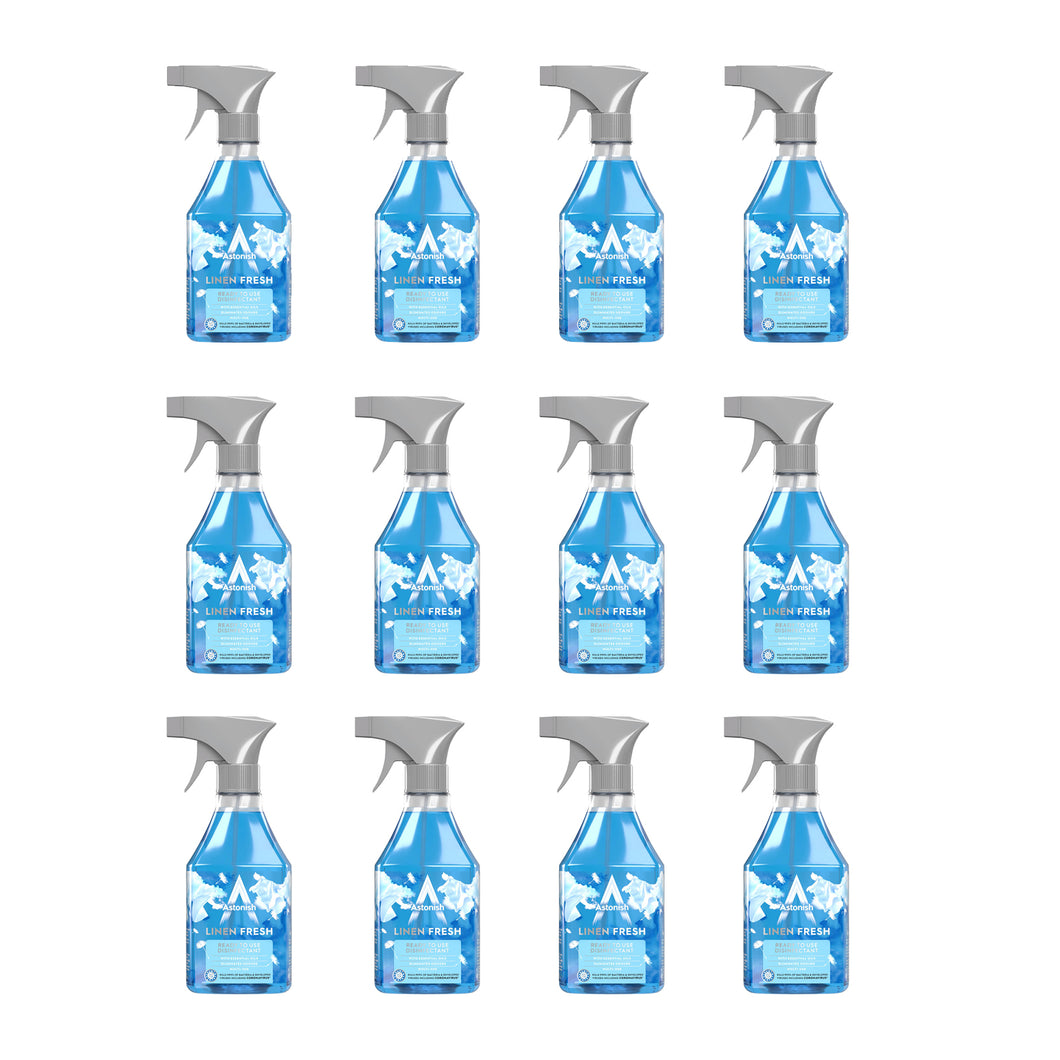 Astonish RTU Linen Fresh Disinfectant Spray 550ml 12pk