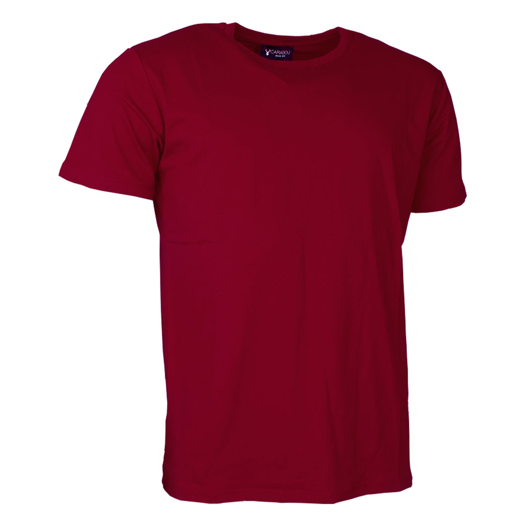 Carabou Men's Round Neck T-shirt - Burgundy