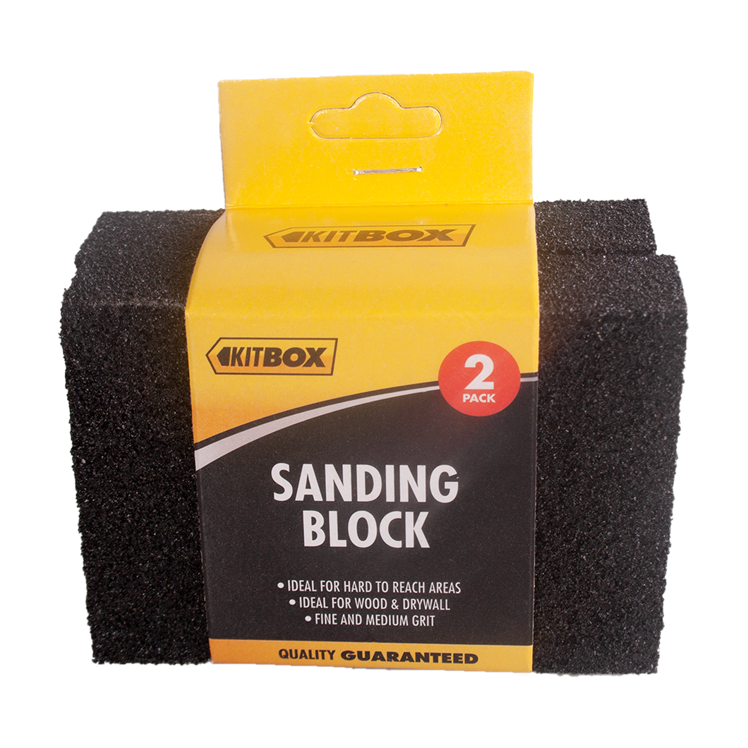 Kitbox Sanding Blocks Fine & Medium Grit 2pk
