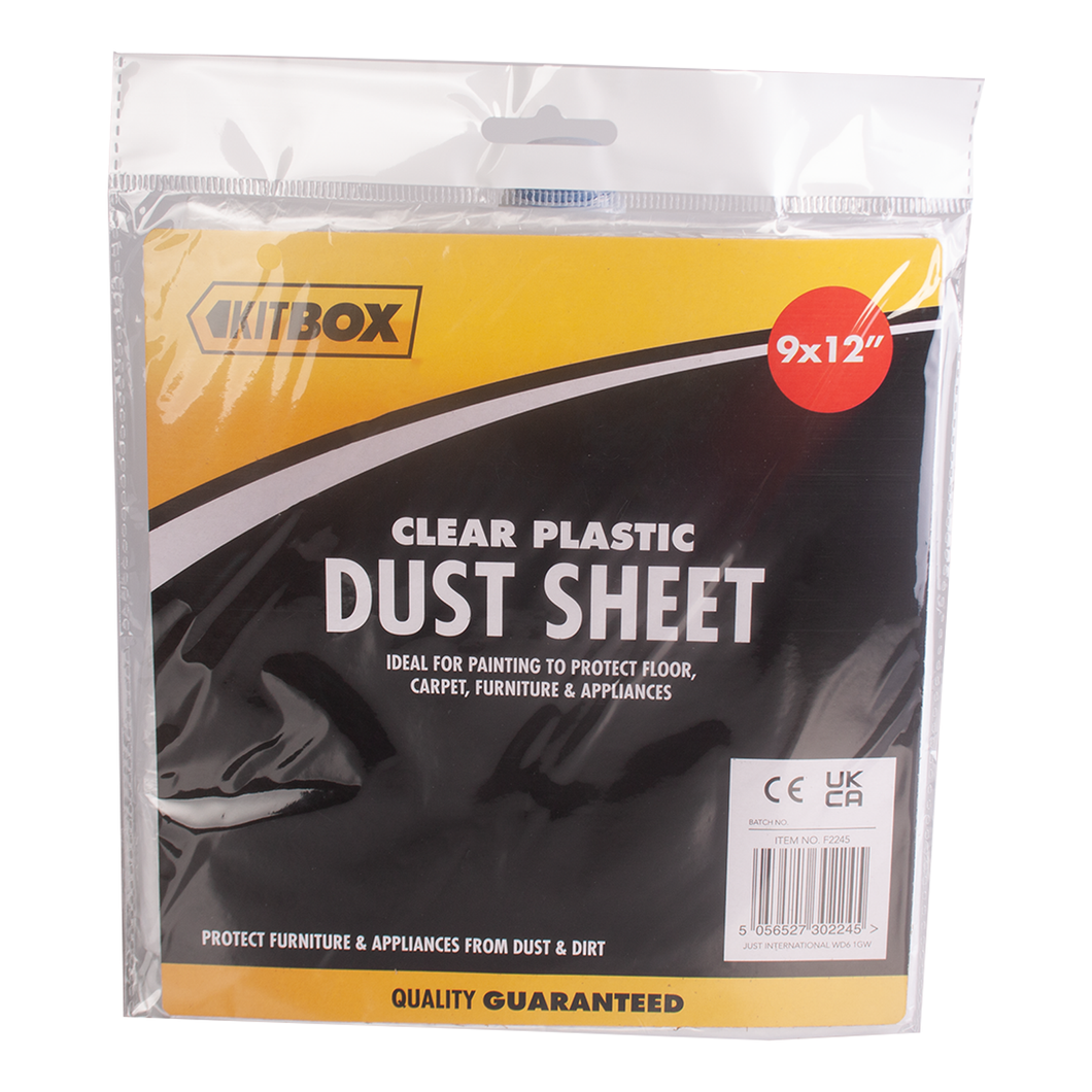 Kitbox Clear Plastic Dust Sheet 1.8x1.5m