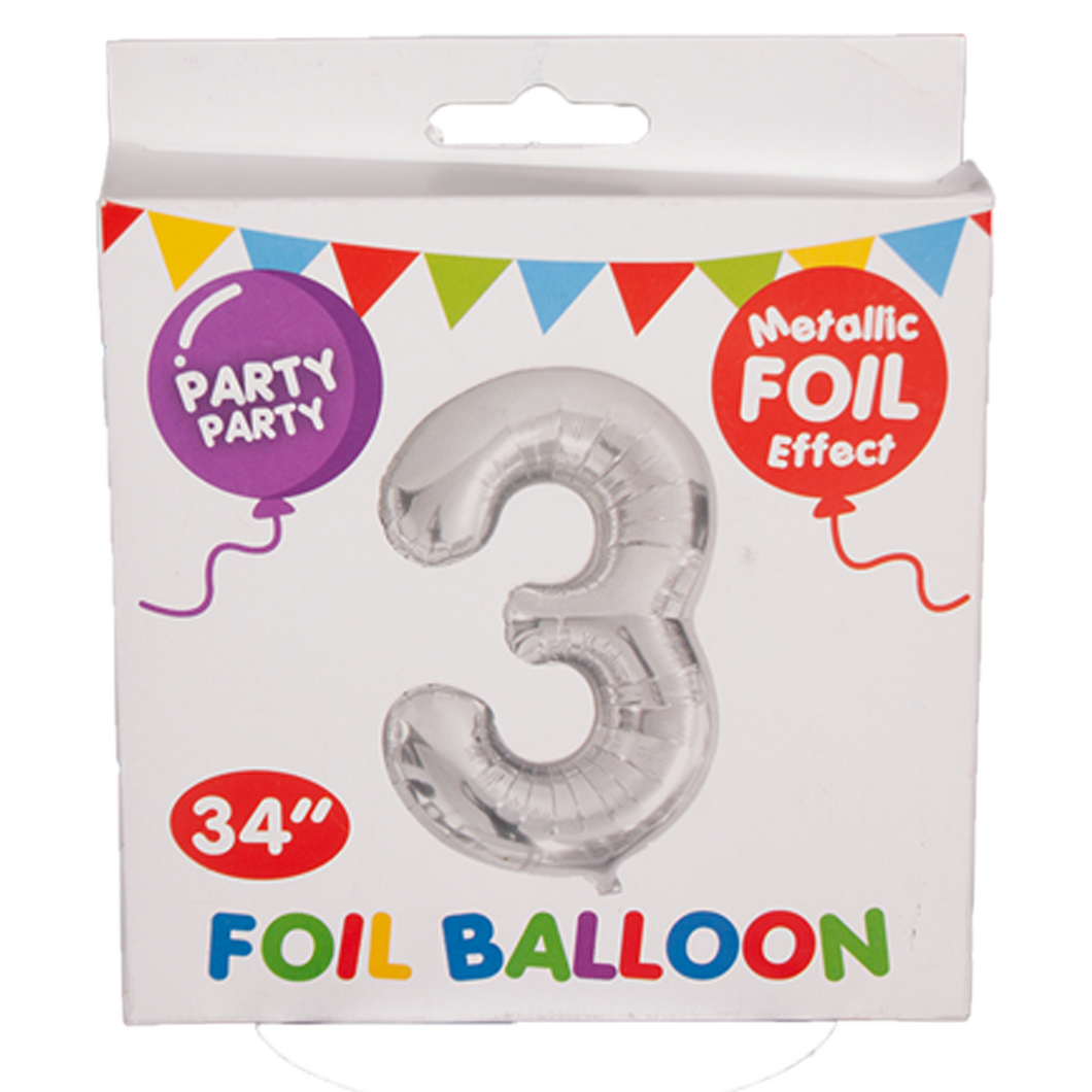 Silver Foil Birthday Balloon 34