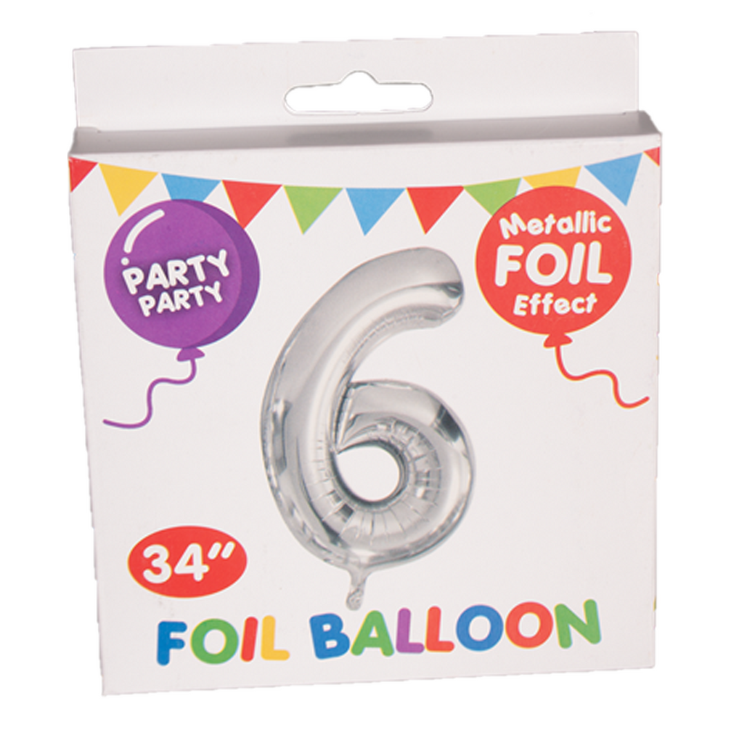 Silver Foil Birthday Balloon 34