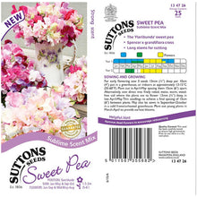 Load image into Gallery viewer, Suttons Sweet Pea Seeds Sublime Scent Mix
