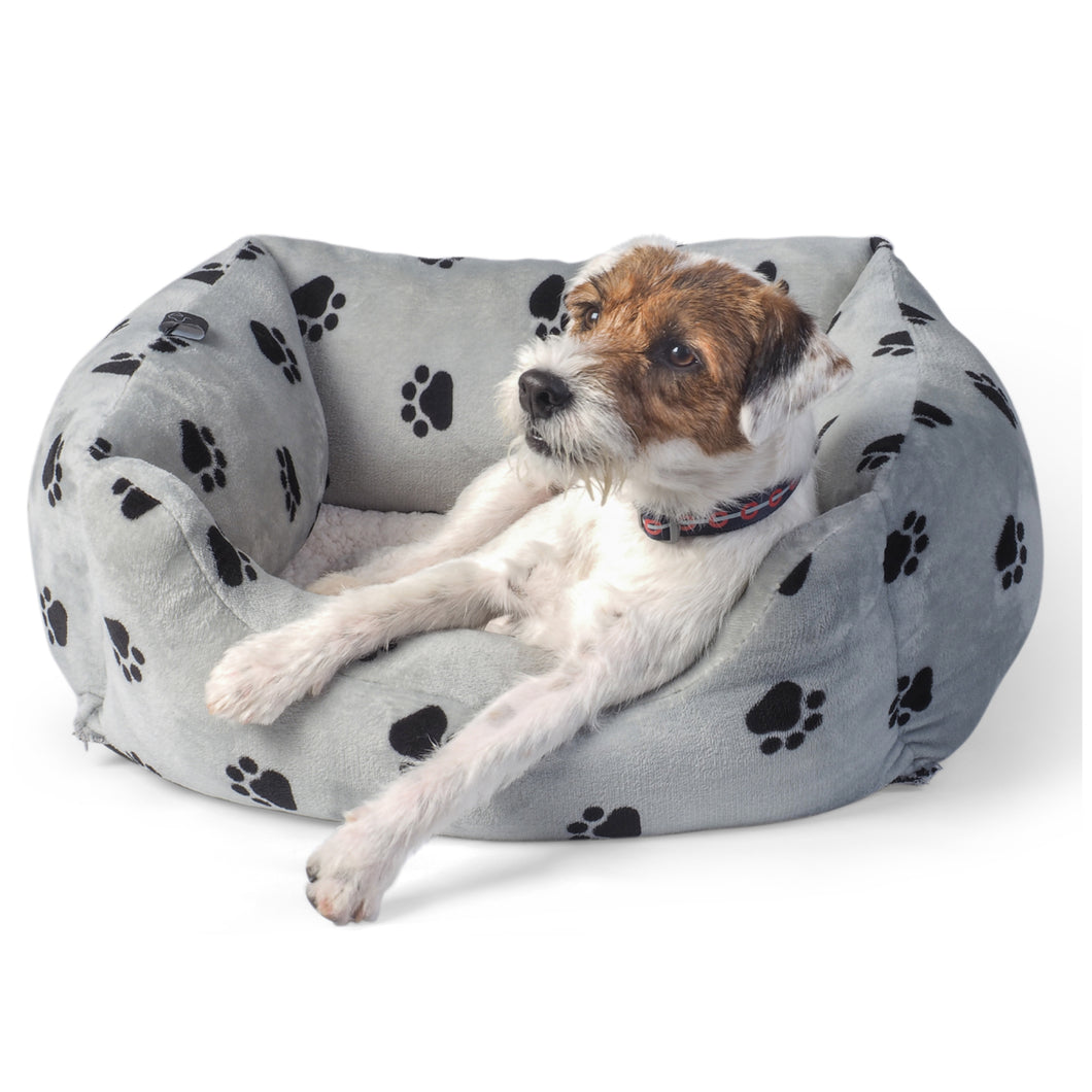 Zoon Grey Small SnugPaws Square Dog Bed