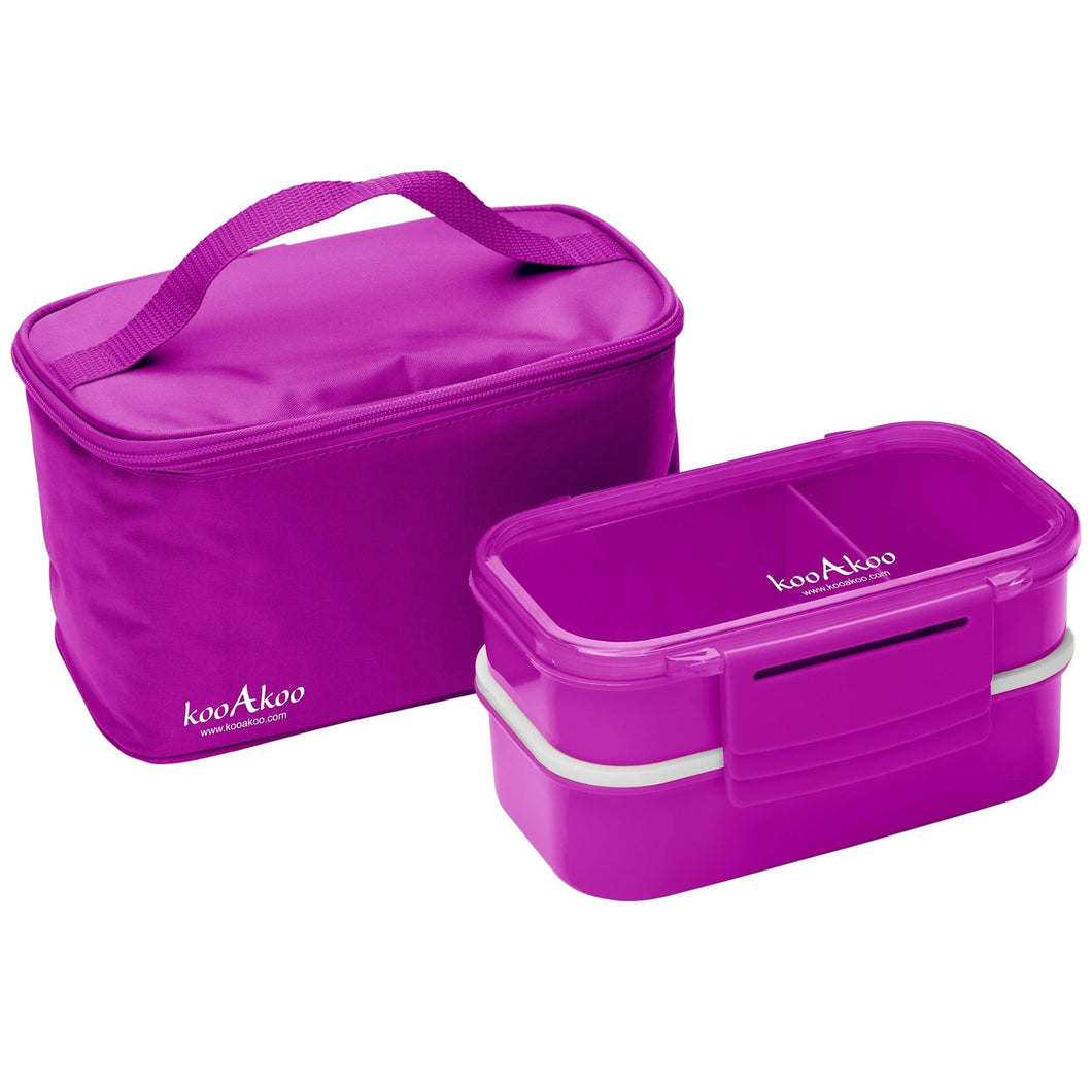 Bento Purple Lunch Box & Cooler Bag Set
