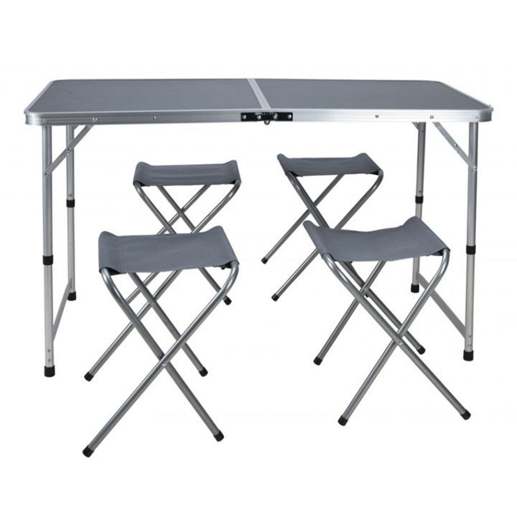 Redcliffs Foldable Camping Table Set 5 Pieces - Grey