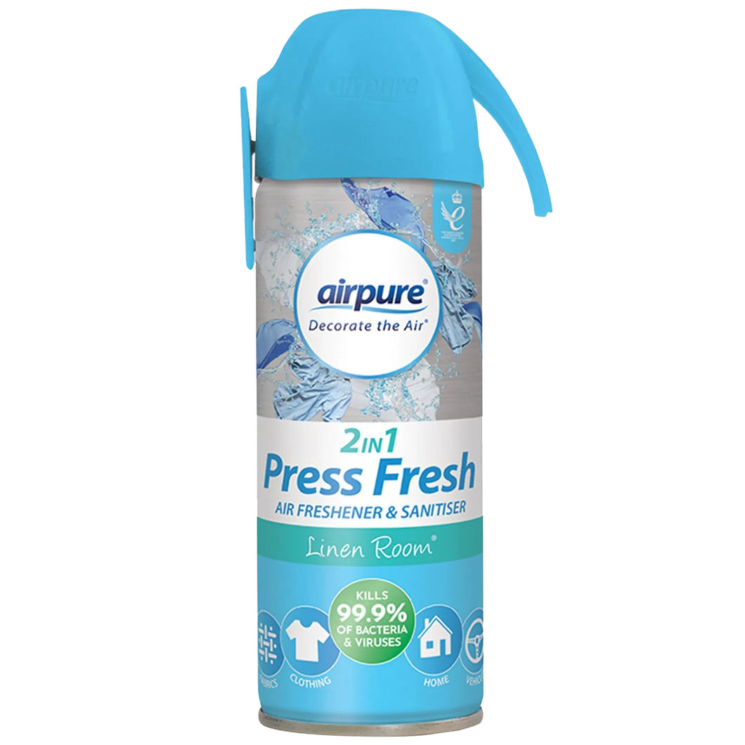 Airpure 2 In 1 Press Fresh Air Freshener Spray 180ml - Linen Room