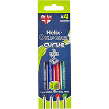 Load image into Gallery viewer, Helix Oxford Curve Ballpoint Pens 4pk
