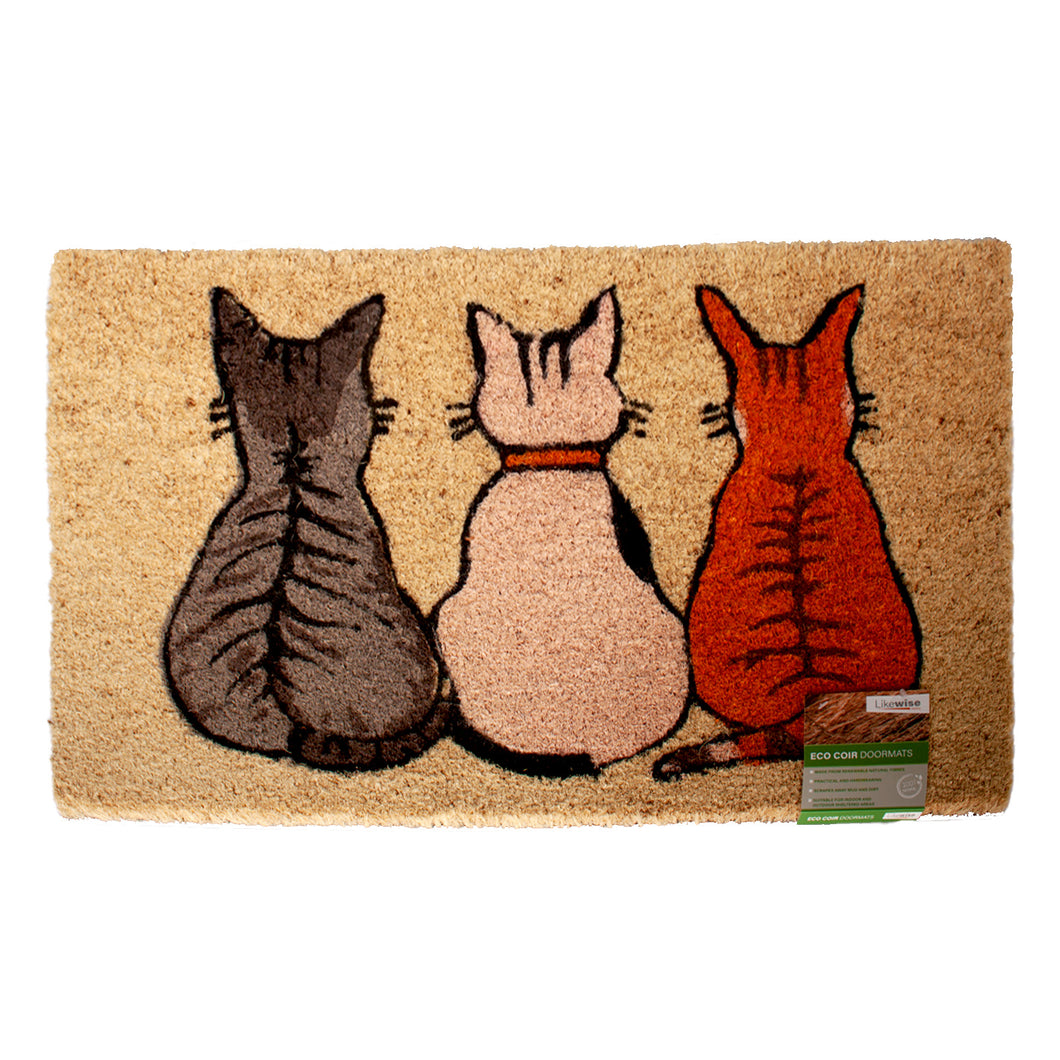 Kentwell Natural Coir Doormat Cats