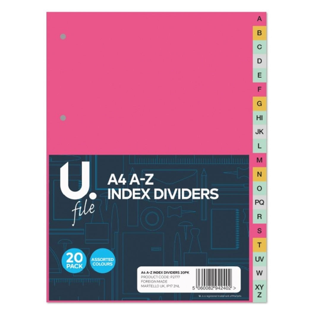 UfIle A4 A-Z Index Dividers 20pk