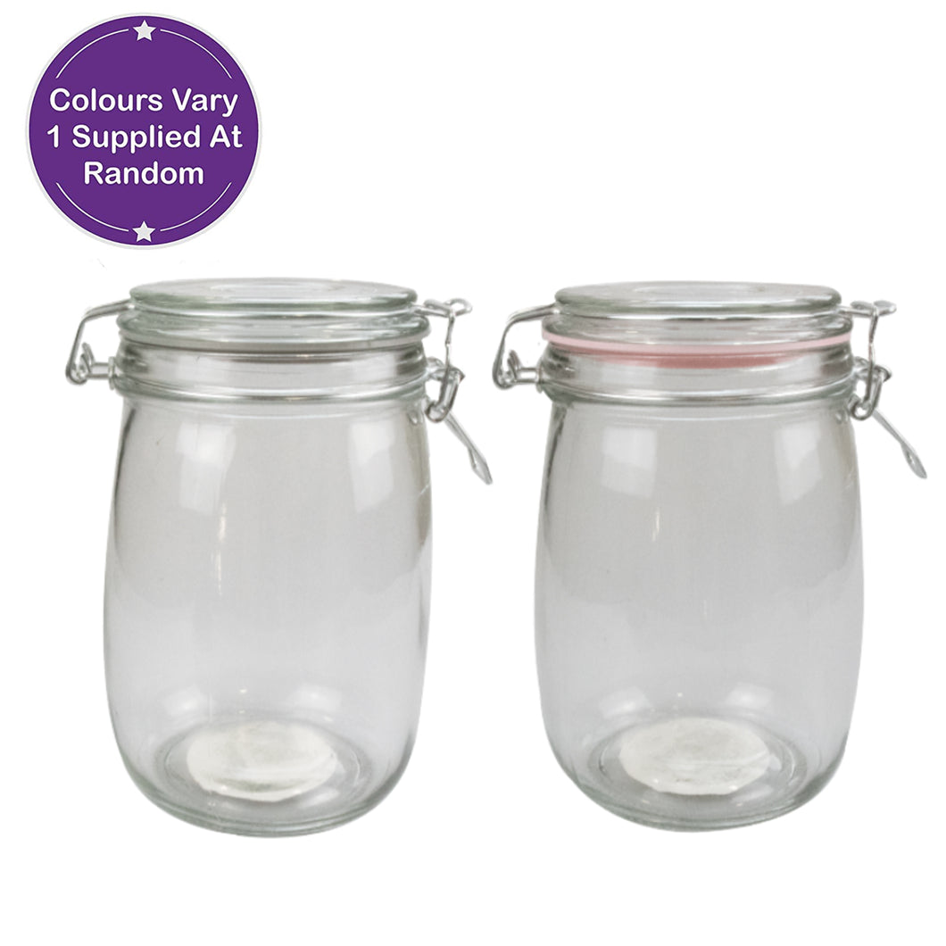 Cooke & Miller Glass Jar With Clip Top Lid 1L