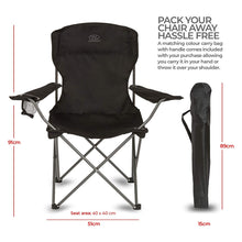 Load image into Gallery viewer, Highlander Edinburgh Black Folding Camping Chair
