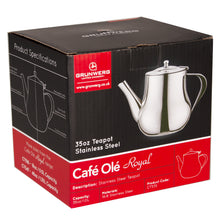 Load image into Gallery viewer, Café Ole&#39; Royal Stainless Steel Teapot 1L
