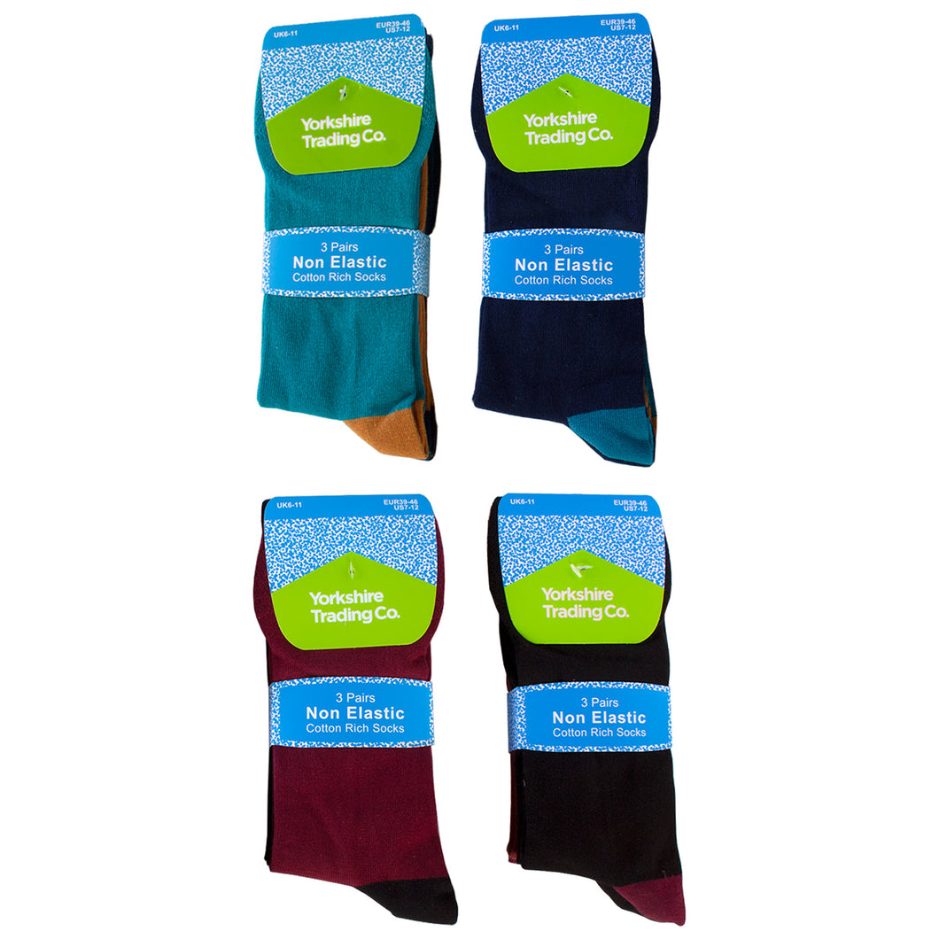 Men's Non-elastic Socks 3 Pack Assorted
