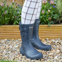 Load image into Gallery viewer, Briers Navy Half Rubber Wellingtons
