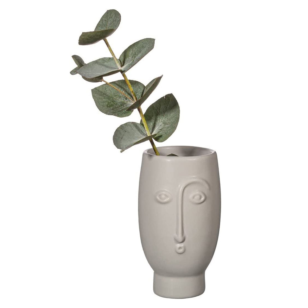 Sass & Belle Matte Grey Mini Face Vase