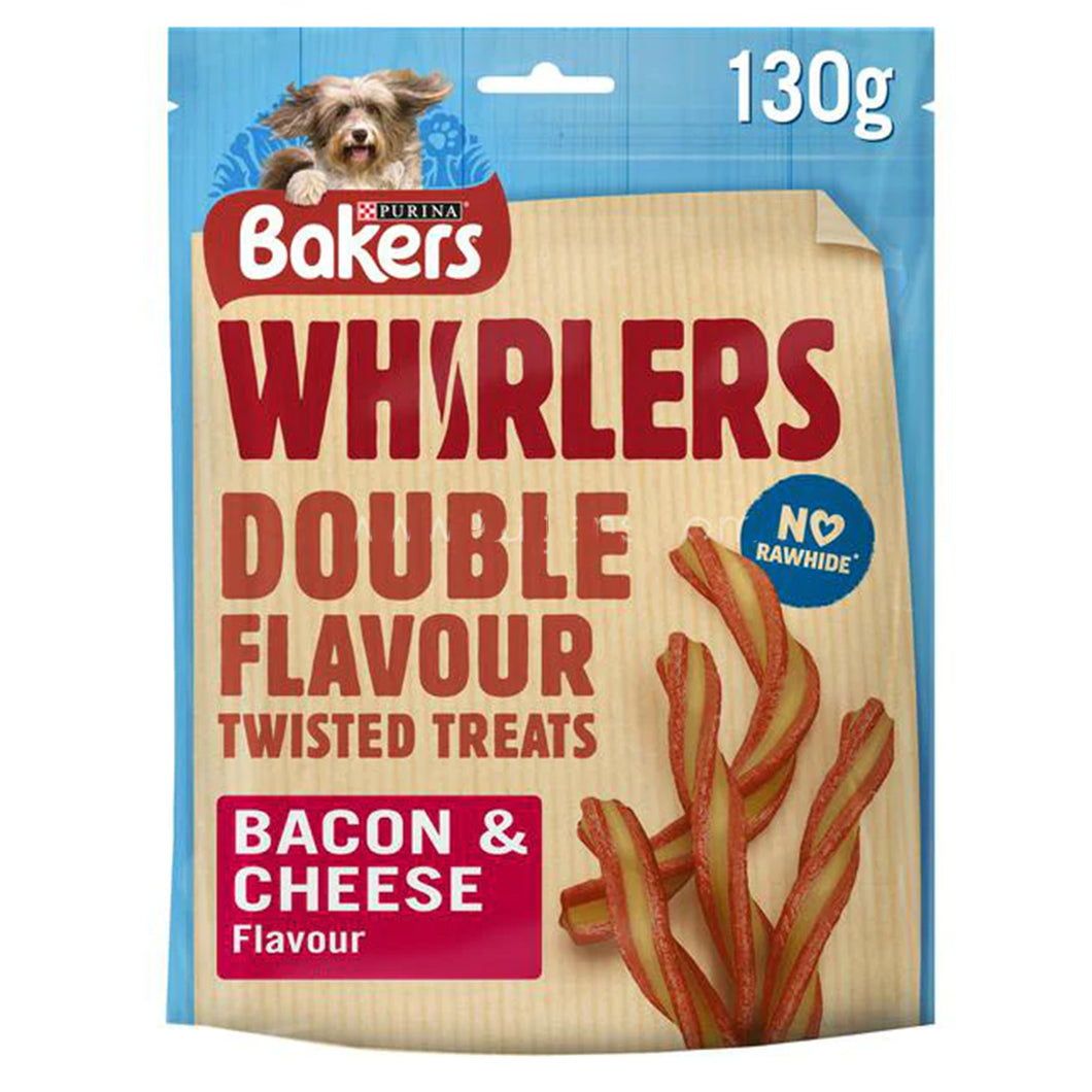 Bakers Whirlers Double Flavour Bacon And Cheese Twisted Treats 130g