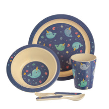 Load image into Gallery viewer, Narwhal Bamboo Kids Dinner Set
