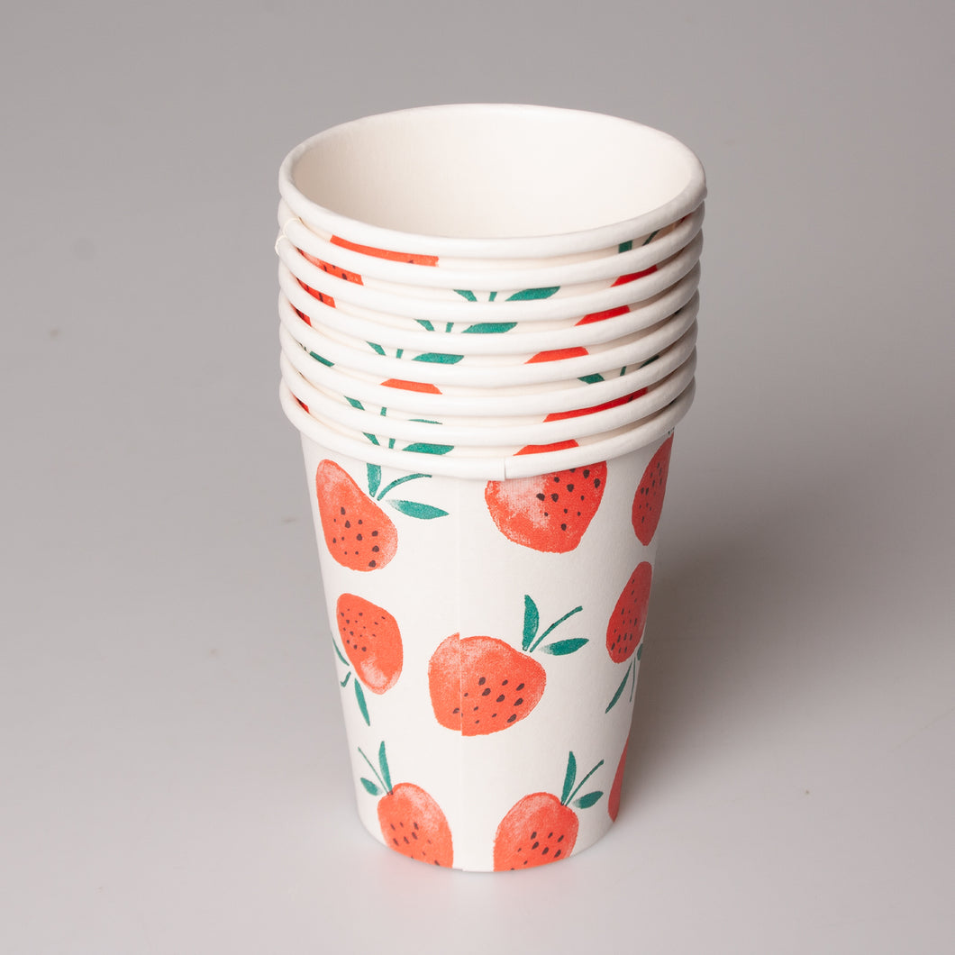Strawberry Field Recyclable Paper Cups 8pk